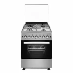 Evoq Standing Cooker 3 Gas Burners 1 Hot Plate Electric Oven Black 58x58cm EC-5831EO. SL