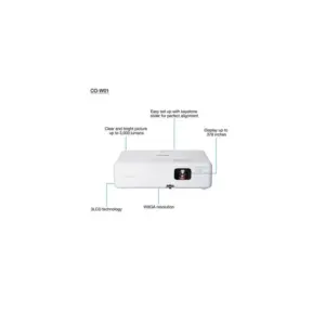 Epson Portable Projector HD Ready, WXGA Resolution, 3000 Lumens 3LCD Technology, Built-in Speaker EpiqVision CO-W01