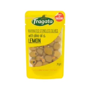 Fragata Marinated Pitted Olives with Olive Oil & Lemon 70g FMPOL70 FMPOL70