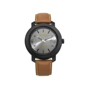 Titan Watch Fastrack Bare Basics Quartz Analog Grey Dial Watch for Men with Brown Leather Strap, Date 3246NL01