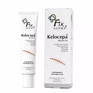 Faith Fixderma Kelocepa Silicone Gel For Scars With Allium Cepa, Niacinamide & Omega Plus | Fades Surgical, Injuries, Burns & Acne Scars With Advanced Healing Formula | Suitable For All Skin Types - 25 ml