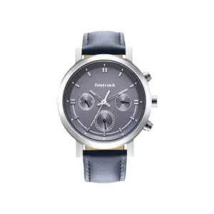 Titan Watch Fastrack Tick Tock Quartz Multifunction Blue Dial Watch for Men with Blue Leather Strap 3287SL01