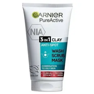 Garnier Pure Active Clay 3 in 1 Face Wash Scrub Mask 50ml Deep Cleansing Oil Control 3610340061127