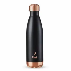 Faith Flair Spark Vacuum Insulated Steel Bottle Black Color 24 Hours Hot and Cold, Aqua Water Bottle, Thermal Bottle, Leak Proof, Office, Gym, Home, Kitchen, Hiking, Treking, Travel 500ml