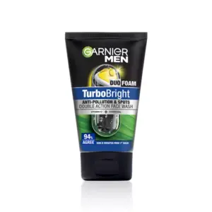 Garnier Men TurboBright Face Wash Anti Spot & Pollution Duo Foam 100ml (Pack of 12pcs)