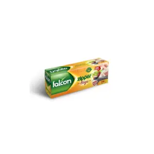 Falcon Plastic Zipper Bags 50'S Bag, Bio Degradable 18x21cm (Pack of 24)