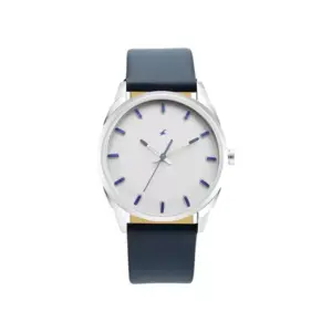 Titan Watch Fastrack After Dark Quartz Analog White Dial Watch for Men with Leather Strap 3273SL01