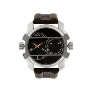 Titan Watch Fastrack Midnight Party Quartz Analog Black Dial Watch for Men with Brown Leather Strap 3098SL02