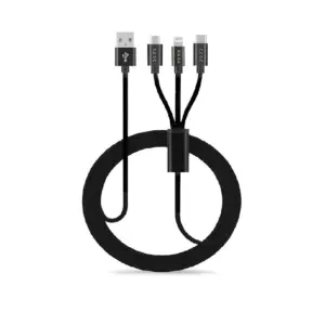 Esse Dyro 3in1 (Lightning+Type C+Micro-USB) Cable 1m ECB-USB37095