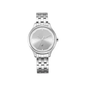 Titan Watch Fastrack Stunners Quartz Analog Silver Dial Watch for Women with Silver Metal Strap 6248SM01