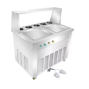 Hotel Appliances Generic Commercial Ice Cream Rolls Machine Double Pan