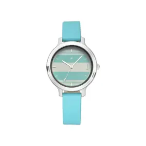 Titan Watch Fastrack Tripster Quartz Analog Bicolour Dial Watch for Women with Blue Leather Strap 6217SL02