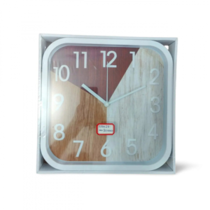 Generic High Quality Fashionable/Elegant Design Medium Size Battery Operated Square Shaped Analog Silent Quartz Wall Clock White Outer Rim