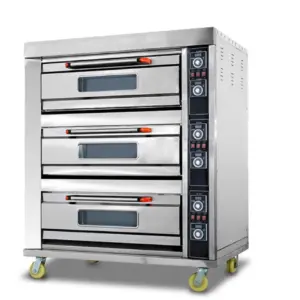 Hotel Appliances Generic Commercial Gas Baking Oven 3 Door 6 Tray
