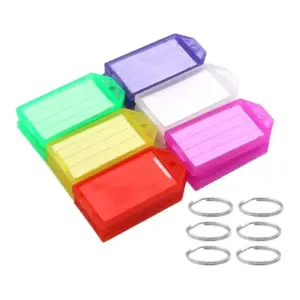 Generic Key Tags with Strong Split Ring and Flap Tag for Colorful ID Tags for Luggage (Pack of 10Pcs)