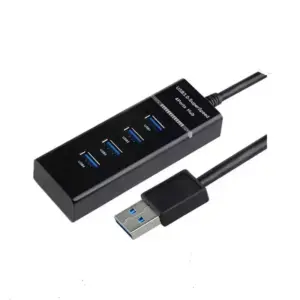 Generic 3.0 USB HUB 4 Port, Data Transfer Rate 5Gbps, Black