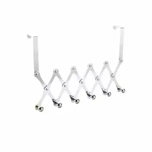 Generic Over The Door Hook,Upgrade Retractable Length Door Hanger with 6 Coat Hooks FHH1