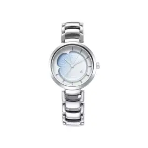 Titan Watch Fastrack Uptown Retreat Quartz Analog Blue Dial Watch for Women With Silver Metal Strap 6277SM01