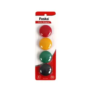 Foska Colour Magnets Multi Surface 40mm Pack of 4