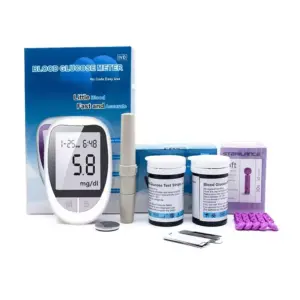 Faith Generic High-Accuracy Glucometer – Blood Glucose, Cholesterol & Uric Acid Meter with Test Strips