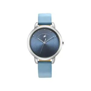 Titan Watch Fastrack Stunners Quartz Analog Blue Dial Watch for Women with Blue Leather Strap 6282SL01