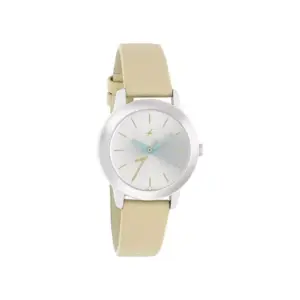 Titan Watch Fastrack Tropical Waters Quartz Analog Silver Dial Watch for Women with Leather Strap 68008SL08