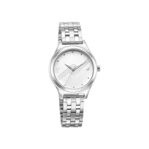 Titan Watch Fastrack Stunners Quartz Analog White Dial Watch for Women with Silver Metal Strap 6152SM07
