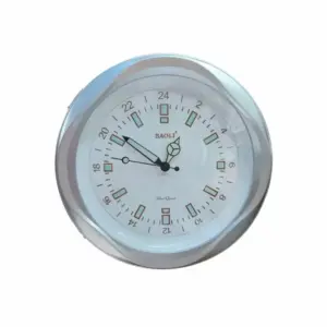 Generic High Quality, Elegant Design Medium Size Battery Operated Luminous Glow In The Dark Round Shaped Analog Silent Quartz Wall Clock White/Silver Border
