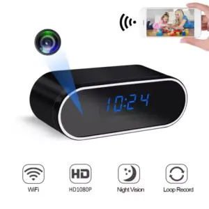 Faith Clock Camera 1080P WiFi Wireless Mini Time Alarm Watch Security Night Vision Motion Sensor Remote Monitor Micro Smart Home Camera