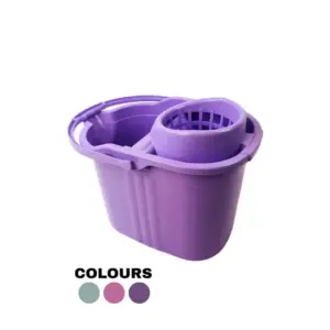 New Mohammedi Generic Square Bucket With Wringer & Handle Multi Color Plastic S.BUCK