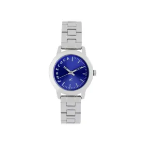 Titan Watch Fastrack Fundamentals Quartz Analog Blue Dial Watch for Women with Stainless Steel Strap 68008SM03