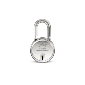 Godrej Locks Godrej Round Padlock 10Lever 75mm with Double Locking System for Door with 3 Keys, Strong Steel with Rivetless Body and Electroplated Shackles Give The Lock Extra Strength and Toughness Steel Finish 8150
