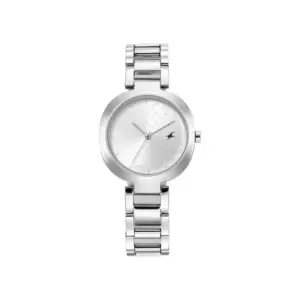 Titan Watch Fastrack Stunners Quartz Analog Silver Dial Watch for Women with Stainless Steel Strap 6247SM02