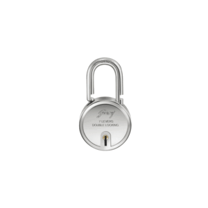 Godrej Locks Godrej Round Padlock 7Lever 67mm with Double Locking System for Door with 3 Keys, Strong Steel with Rivetless Body and Electroplated Shackles Give The Lock Extra Strength and Toughness Steel Finish 8149