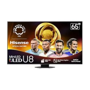 Hisense 65" Class U8 Mini-LED ULED 4K UHD Google Smart TV, QLED,165Hz, HDR10+, Dolby Vision IQ, IMAX Enhanced, 4.1.2 Ch Audio 65U8Q