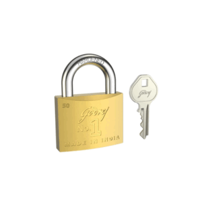 Godrej Locks Godrej Economical Brass Padlock No.1 Double Locking Provides Higher Safety, Self Locking Snap Locking Makes Easy to Use Lock 50mm Box Pack 2785