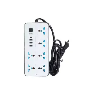 Generic GKK 2M Multipurpose Extension Socket A38 with 6 Surge Protected Socket 2000W, 3 Type A Ports and 1 PD Port