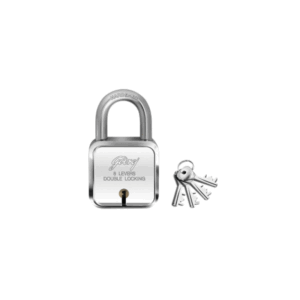 Godrej Locks Godrej Square Padlock 8Lever 65mm with Double Locking System, Sturdy Body Strong Steel with Rivetless Body Give The Lock Extra Strength and Toughness 8154