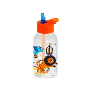 Herevin Decorated Water Bottle-PC 460ml with Straw Circus 161807-360