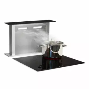 Homebase Built in Cooker 4 Induction Plates Glass Top & Built In Kitchen Hood HB-1472-S1 + HB-8007A-900BK