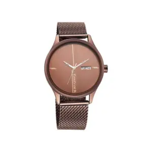 Titan Watch Fastrack Style Up Quartz Analog Brown Dial Watch for Men with Stainless Steel Strap, Day & Date 3247QM02