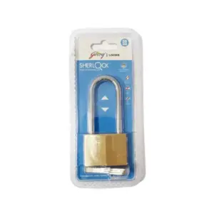 Godrej Locks Godrej Sherlock 50mm Padlock with Long Shackle Brass Ensuring Durability and Security 2597