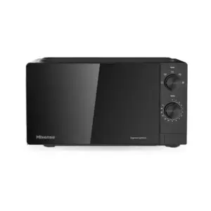 Hisense Mechanical Microwave Oven 20L 700W with Push Button, 5 Power Levels, Black H20MOBS14