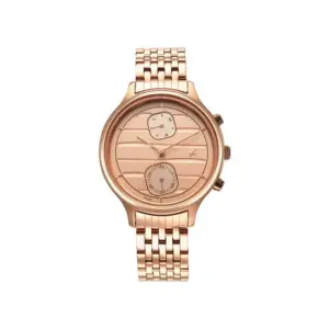 Titan Watch Fastrack Style Up Quartz Rose Gold Dial Watch for Women with Stainless Steel Strap 6207WM02