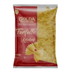 Golda Pasta Farfalle 500g – Premium Durum Wheat Bow Tie Pasta for Perfect Al Dente Texture (Pack of 20)