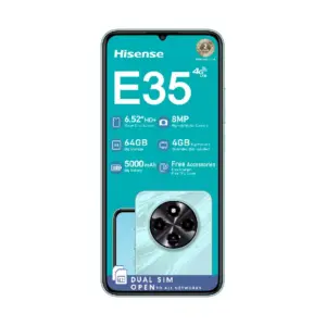 Hisense E35 Smartphone 2GB RAM, 64GB ROM, 8MP Camera, 6.52" Display, 5000mAh Battery, Android 14, 4G Blue