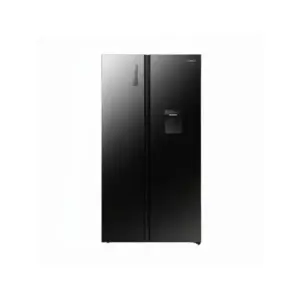 Hisense Side by Side Refrigerator with Water Dispenser, 529L, Black, RS5P558NMSG
