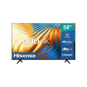 Hisense 58" LED UHD 4K Smart TV with AI Upscaler, Dolby Vision Atmos, Sports Mode, DTS Virtual-X, Sports Mode, Dual Band WiFi 58A6H/K