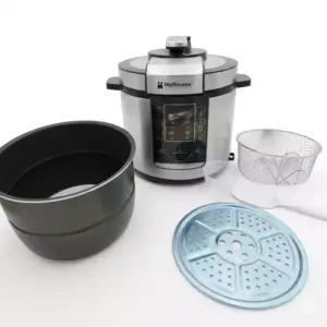 Klassic Kitchenware Hoffmans Electric Pressure Cooker 6L 1000W Non Stick Inner Pot with Frying Basket & Steamer hm718