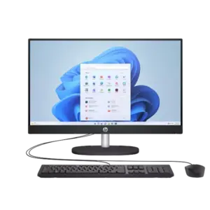 HP All-in-One Desktop PC with 23.8" FHD IPS Touchscreen, Core i5-1335U CPU, 8GB DDR4 RAM, 512GB PCIe NVMe M.2 SSD, Intel® Iris Xe Graphics, Free DOS Jet Black 24-cr0122nh 91D77EA